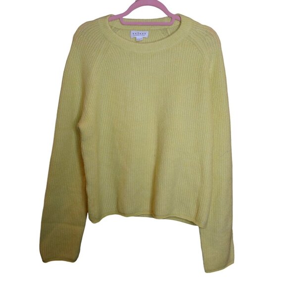 Velvet by Graham and Spencer Gigi Sweater Wool Blend Citron Size XL Women NEW - Picture 1 of 8